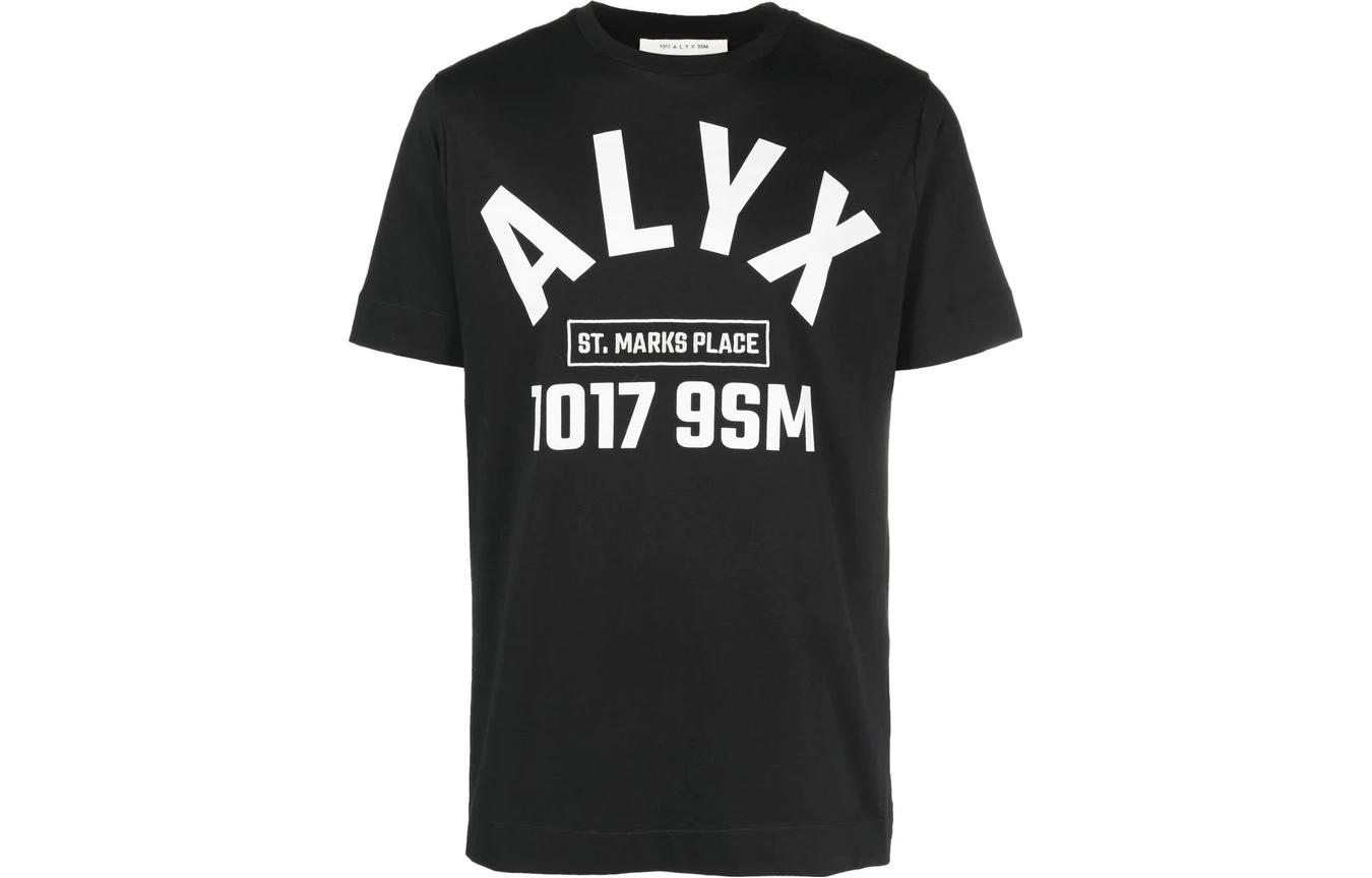1017 ALYX 9SM Loose Fit Letter Print Crewneck T-Shirt AAUTS0393F-BLK1