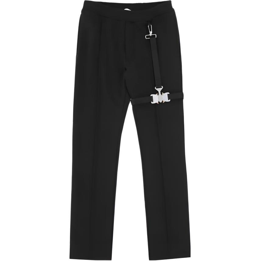 1017 ALYX 9SM Monochrome Rollercoaster Buckle Tapered Pants Men AA-M-PA-0365-F-A01-BLK0001