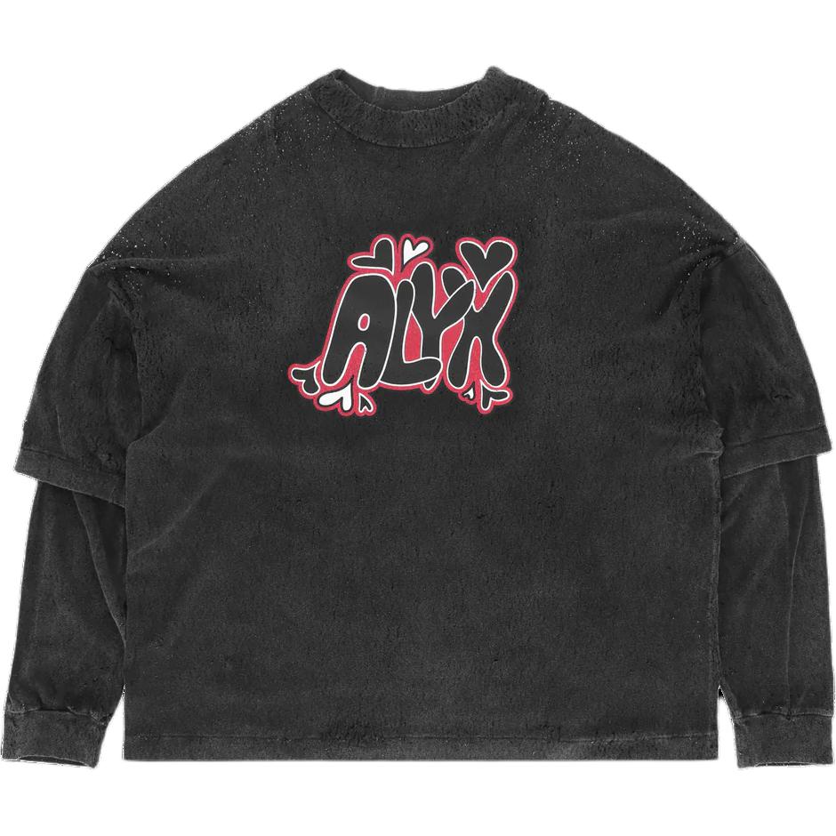 1017 ALYX 9SM Oversized Crewneck Logo Sweatshirt Black. AA-U-TS-0465-F-A01-BLK-0003