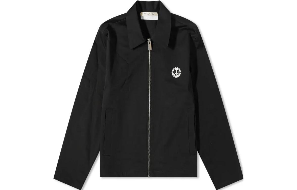 1017 ALYX 9SM Patterned Zip-Up Collared Loose Fit Jacket Men AA-M-SH-0210-F-A02-BLK0001