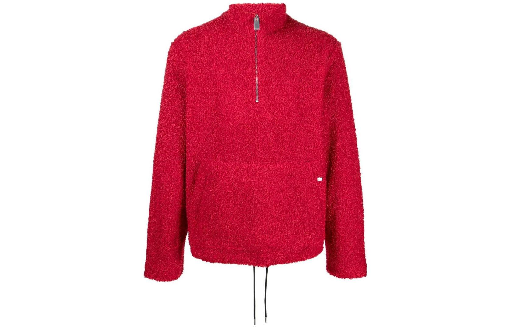 1017 ALYX 9SM Red Zip-Up Mock Neck Slim-Fit Sweatshirt AAMSW0141FA02