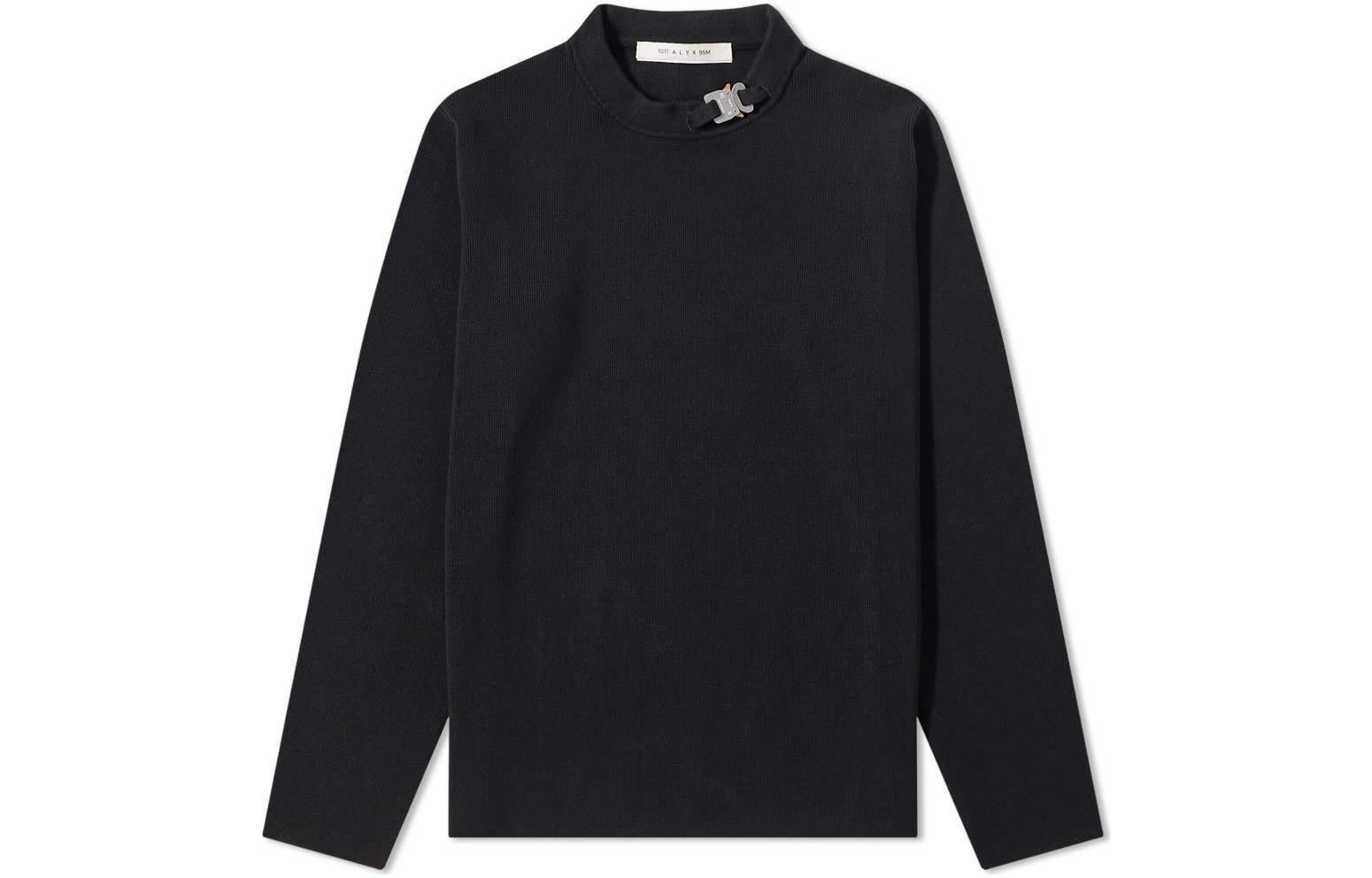 1017 ALYX 9SM Relaxed Fit Solid Crewneck Sweatshirt Black AA-U-KN-019-9Y-A01-BLK0001