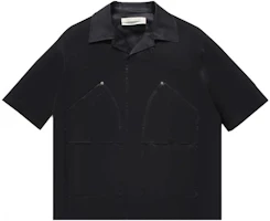 1017 ALYX 9SM Solid Black Short-Sleeve Casual Polo Jacket AAMSH0137FA01BLK0001 1017 ALYX 9SM Solid Black Short-Sleeve Casual Polo Jacket AAMSH0137FA01BLK0001