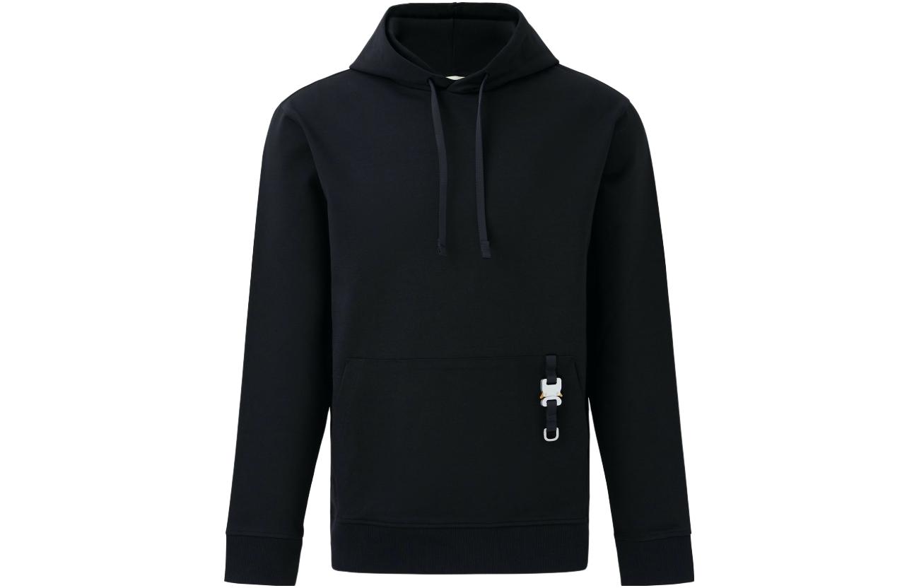 1017 ALYX 9SM Solid Color Oversized Drawstring Hoodie Unisex BLACK JVM1614662764759