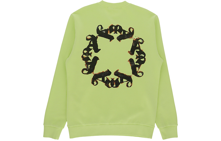 1017 ALYX 9SM SS23 Pattern Print Crewneck Pullover Sweatshirt Green Mens AA-U-SW-0183-F-A01-YLW0041