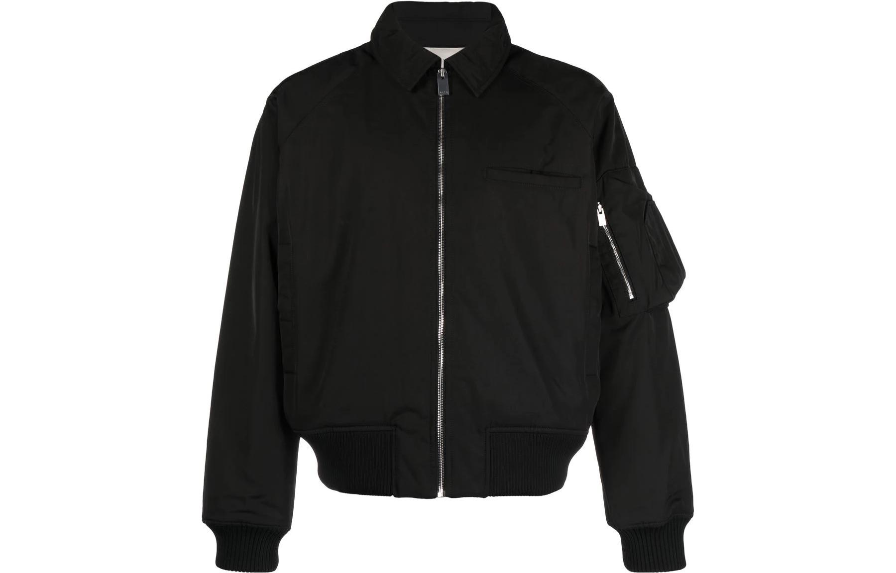 1017 ALYX 9SM SS23 Solid Pocket Sleeve Bomber Jacket Black () AA-U-OU-0205-FA03-BLK0001
