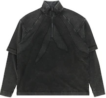 1017 ALYX 9SM SS24 Half-Zip Mock Neck Long Sleeve Sweatshirt Washed Black. AA-U-TS-0468-F-A01-BLK0003 1017 ALYX 9SM SS24 Half-Zip Mock Neck Long Sleeve Sweatshirt Washed Black. AA-U-TS-0468-F-A01-BLK0003