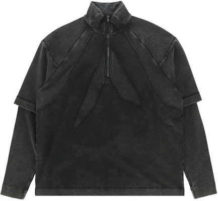 1017 ALYX 9SM SS24 Baju Kelawar Lengan Panjang Zip Separuh Hitam Kelam. AA-U-TS-0468-F-A01-BLK0003 Buy 1017 ALYX 9SM SS24 Baju Kelawar Lengan Panjang Zip Separuh Hitam Kelam. AA-U-TS-0468-F-A01-BLK0003