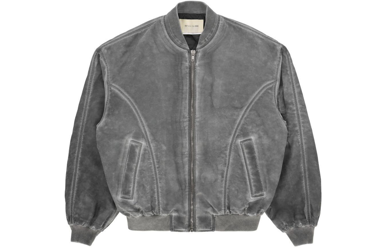 1017 ALYX 9SM SS24 Washed Black Dye Zip-Up Bomber Jacket Mens Casual Style AA-M-OU-0439-F-A02-BLK0003