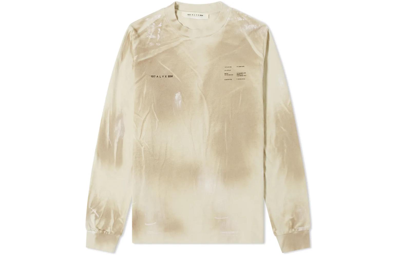 1017 ALYX 9SM Tie-Dye Effect Crewneck Pullover Sweatshirt Mens AA-M-SW-0089-F-A01-WTH0003