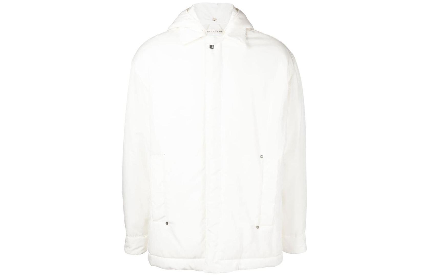 1017 ALYX 9SM White Solid Color Loose Fit Hooded Jacket AA-M-OU-0337-FA-03F-22