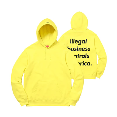 Supreme Illegal Business Hooded Sweatshirt Lemon
