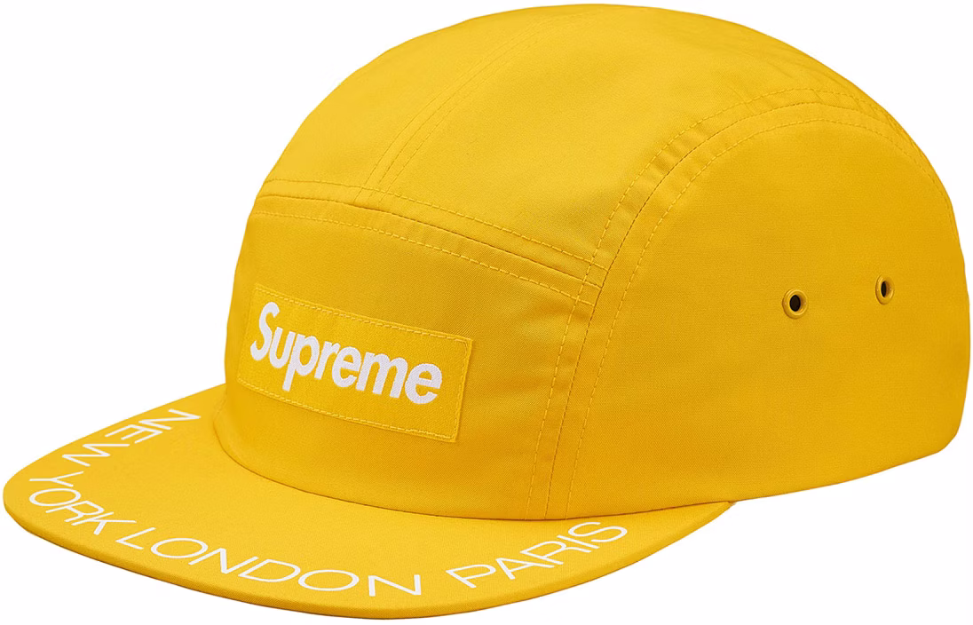 supreme-visor-print-camp-cap-gold