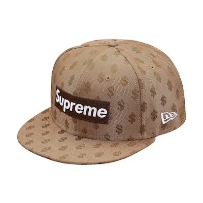 Supreme Monogram Box Logo New Era Cap Brown