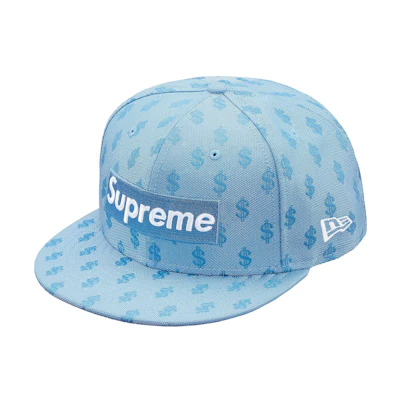 Supreme Monogram Box Logo New Era Cap Light Blue