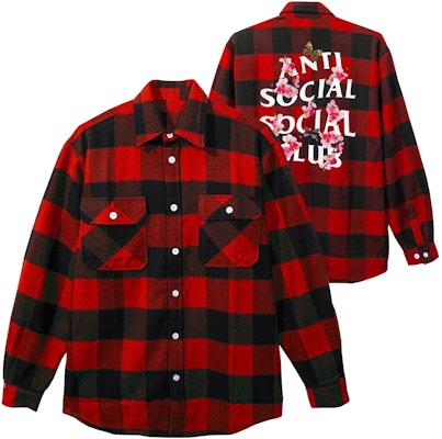 Anti Social Social Club Kkoch Flannel Shirt Red Buy Anti Social Social Club Kkoch Flannel Shirt Red