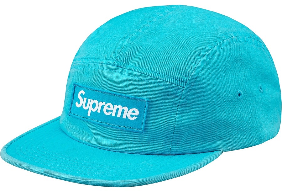 supreme-washed-chino-twill-camp-cap-f-w18-neon-blue