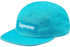 Supreme Washed Chino Twill Camp Cap FW18 Neon Blue