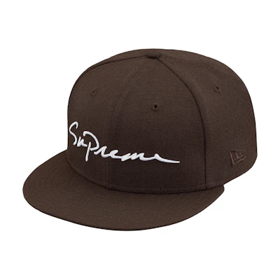 Supreme Classic Script New Era Cap Brown