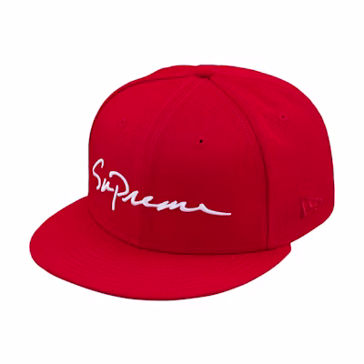 Supreme Classic Script New Era Cap Red