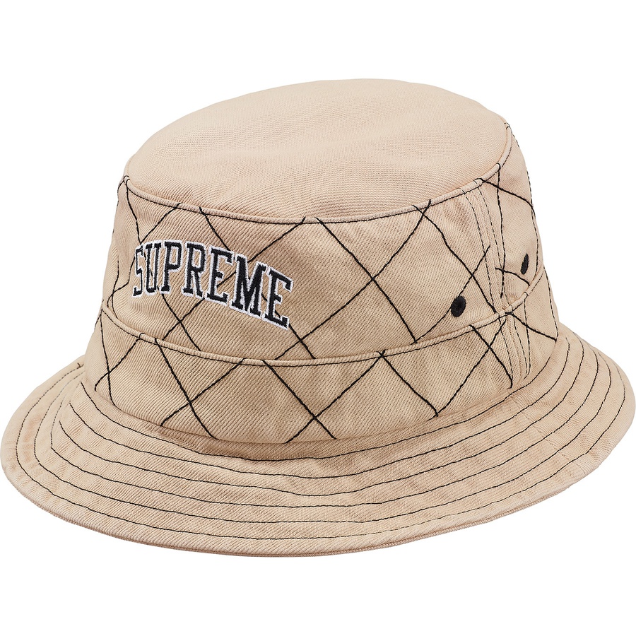 Buy Supreme Diamond Stitch Crusher Beige Beige Topi Lebar