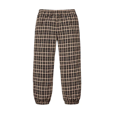Supreme Nylon Plaid Track Pant Tan