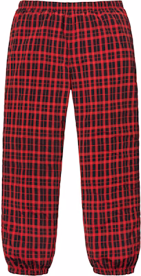 Pantalón Deportivo de Nylon a Cuadros Rojos Supreme Buy Pantalón Deportivo de Nylon a Cuadros Rojos Supreme