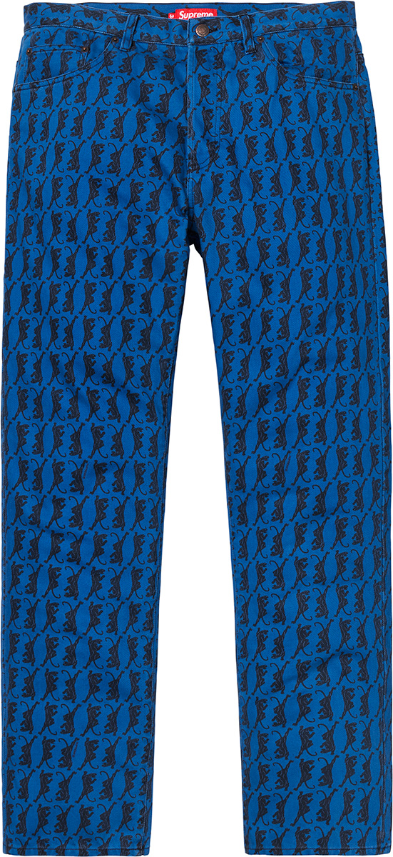 Buy Supreme 洗水常規版 FW18 豹紋牛仔褲