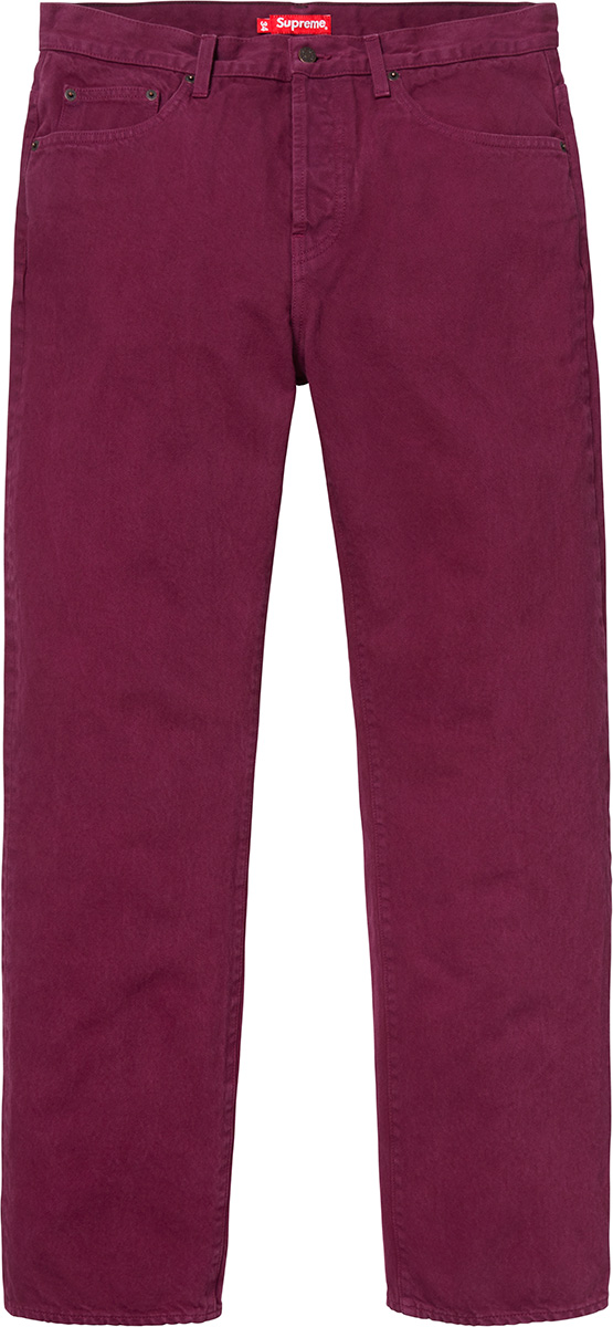 Buy Supreme Jean Regular Lavado Ciruela FW18