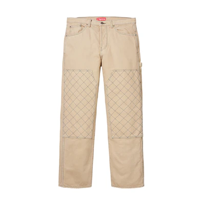 Supreme Diamond Stitch Carpenter Jean Beige