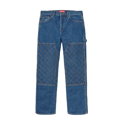 Supreme Diamond Stitch Carpenter Jean Washed Blue