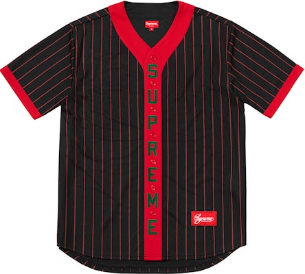Supreme Vertical Logo Baseball Jersey Red Buy Supreme Vertical Logo Baseball Jersey Red