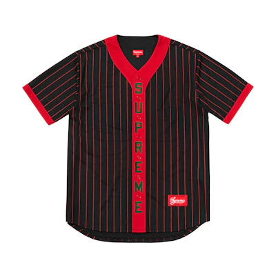 Supreme Vertical Logo Baseball Jersey Red