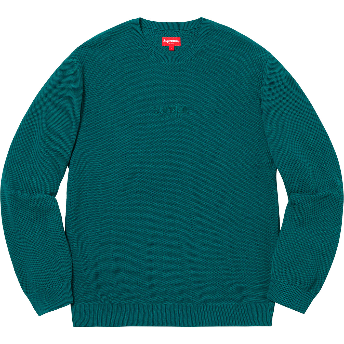 Supreme Pique Crewneck FW18 Teal