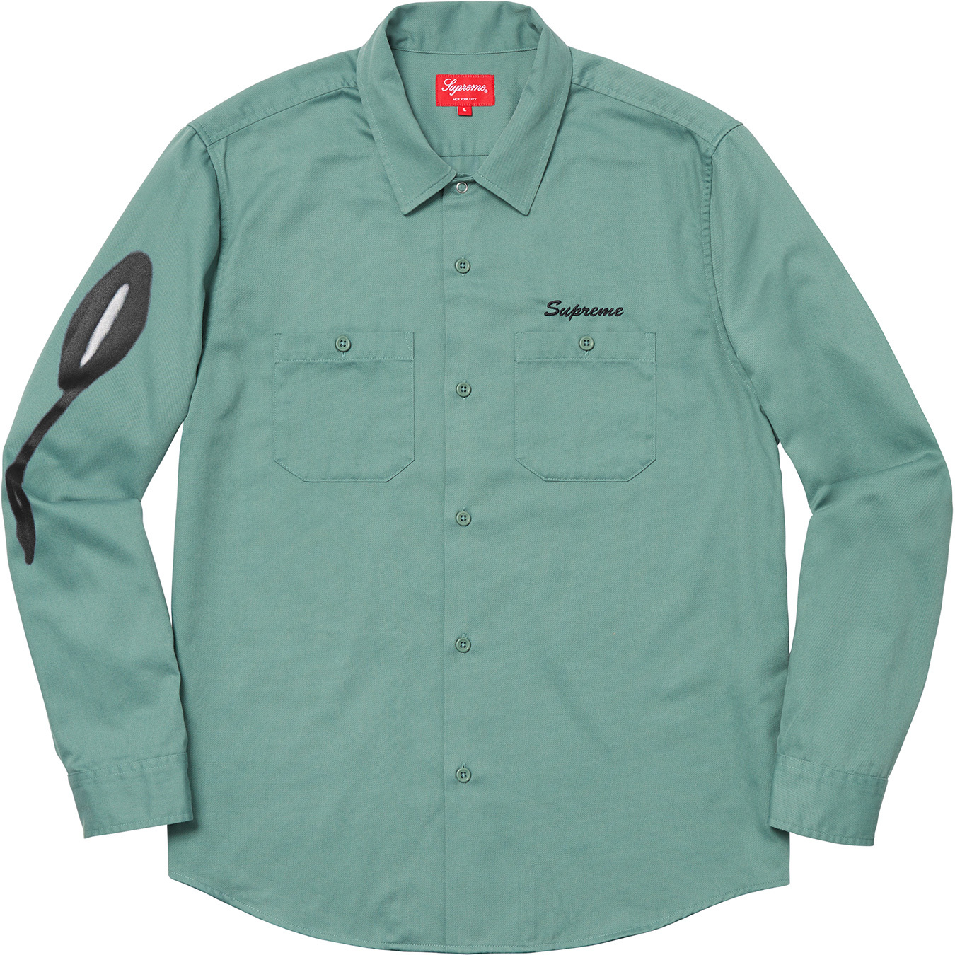 Buy Supreme Camisa de Trabajo Azul Rosa LS