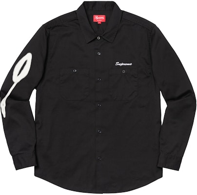 Supreme Rose LS Work Shirt Black Buy Supreme Rose LS Work Shirt Black