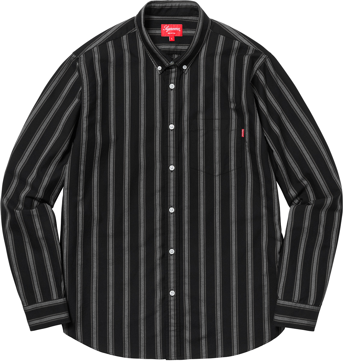 Buy Supreme Oxford Shirt FW18 Black Stripe