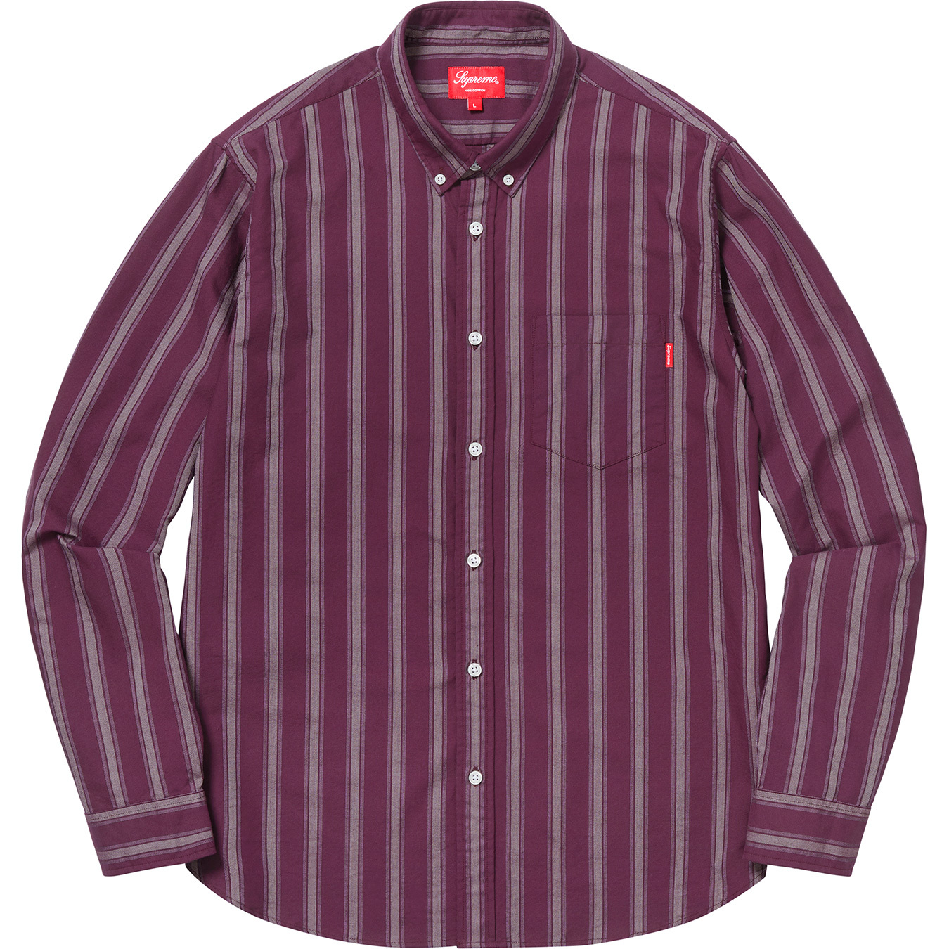 Supreme Oxford Shirt FW18 Plum Stripe