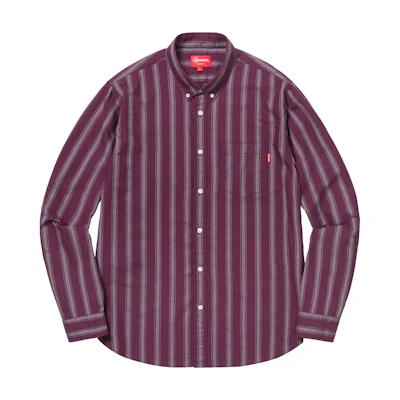 Supreme Oxford Shirt FW18 Plum Stripe