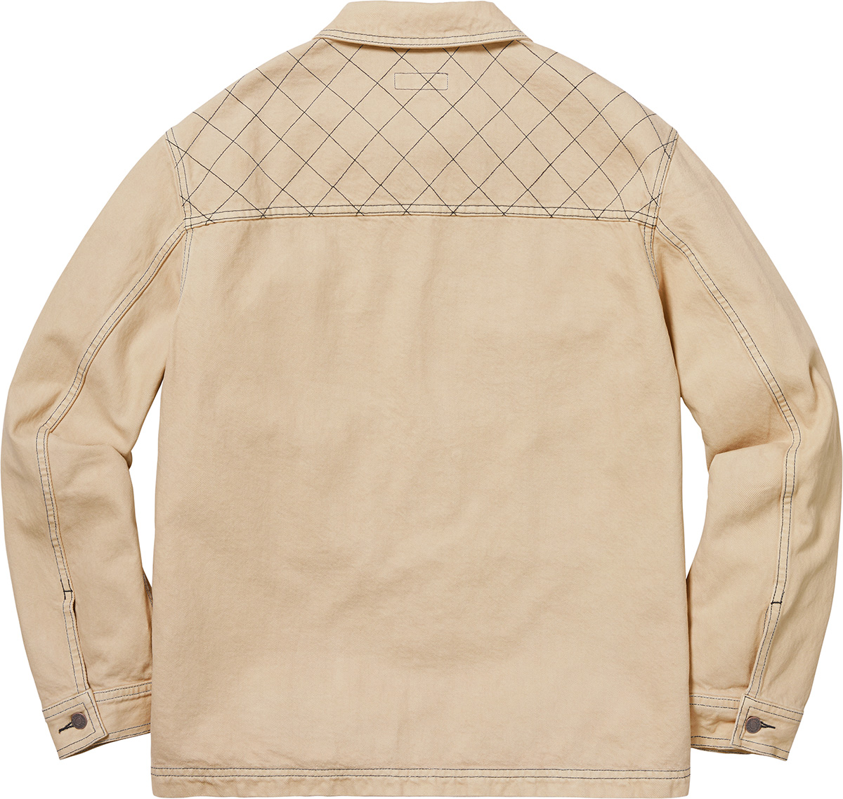 Supreme Diamond Stitch Denim Chore Coat Beige 圖 2