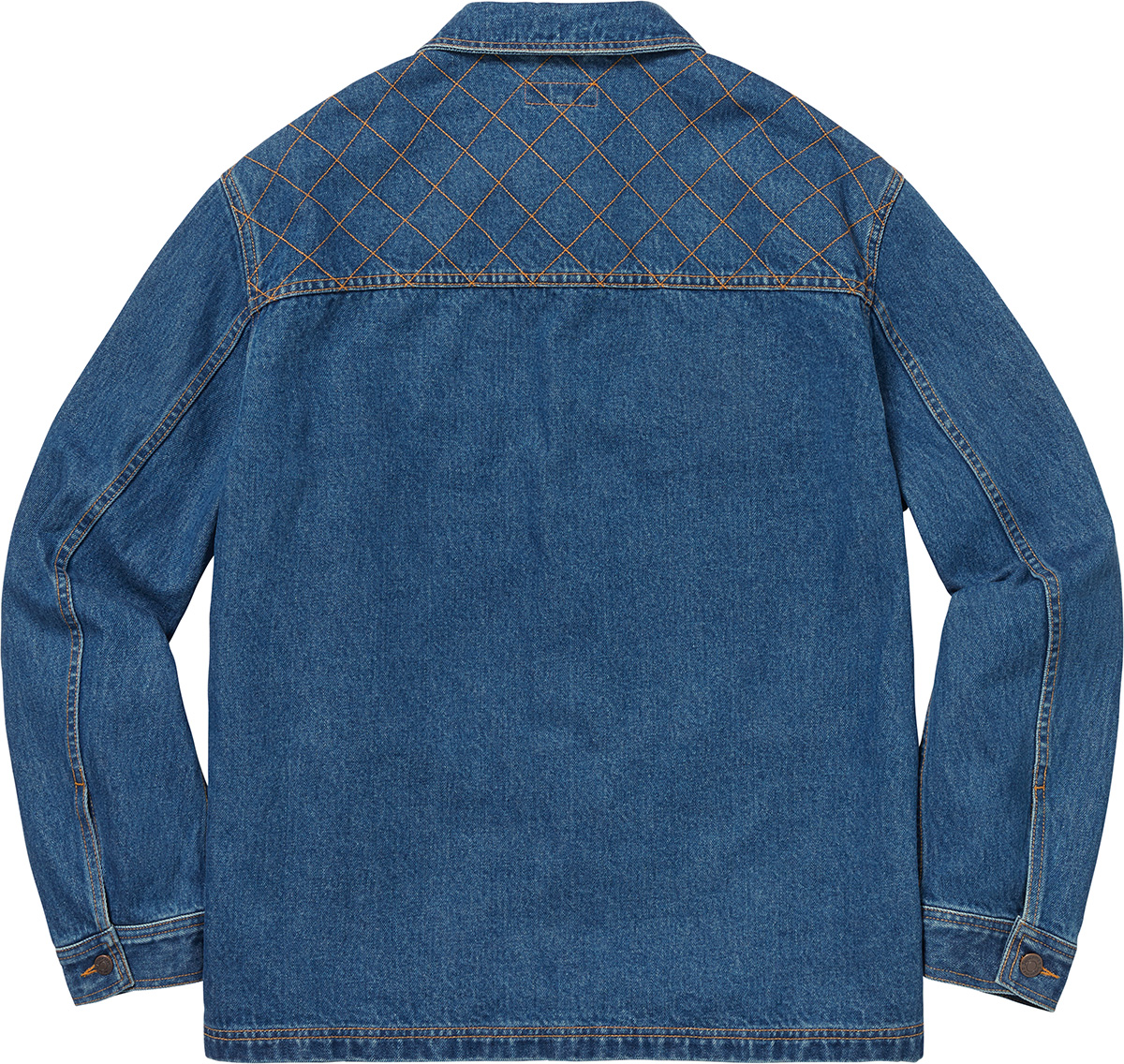Supreme Diamond Stitch Denim Chore Coat Blue 圖 2