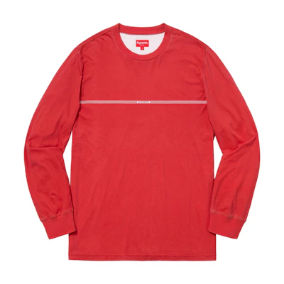 Supreme Printed Stripe LS Top Red