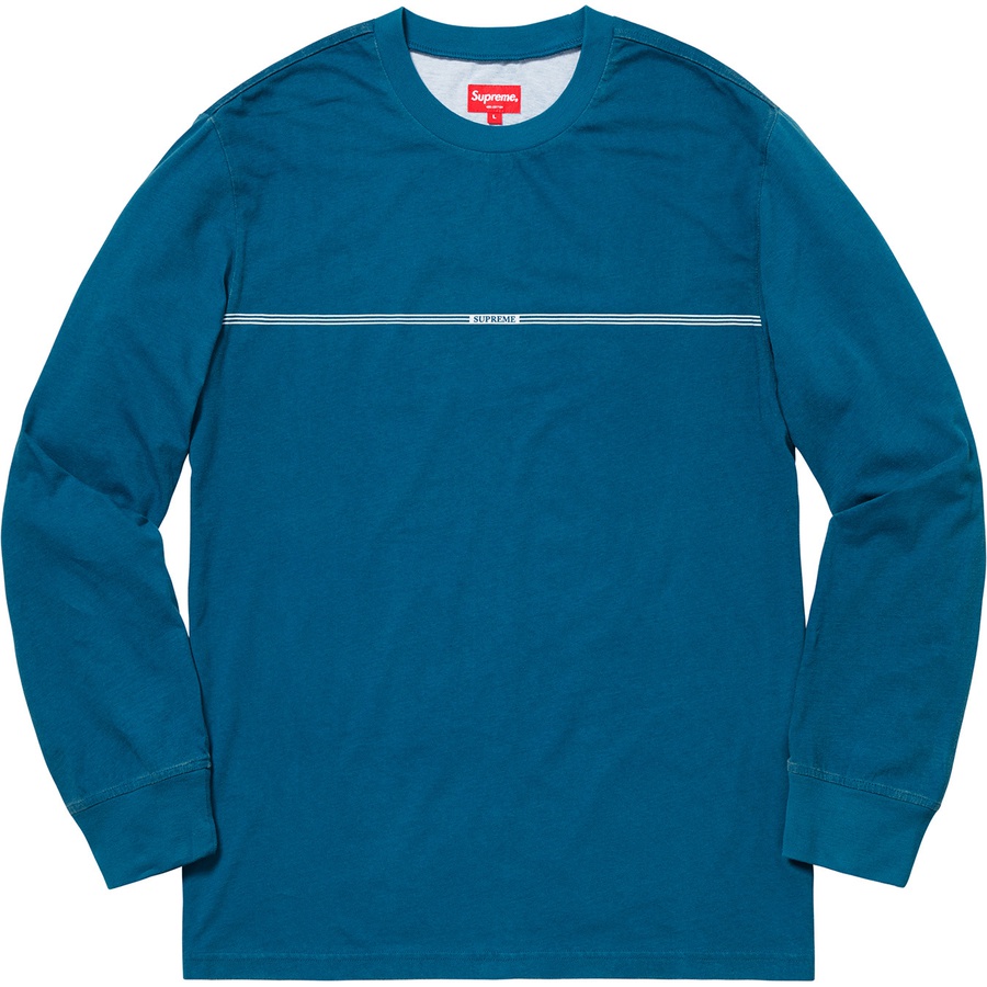 Buy Supreme Kaos Lengan Panjang Garis Cetak Biru