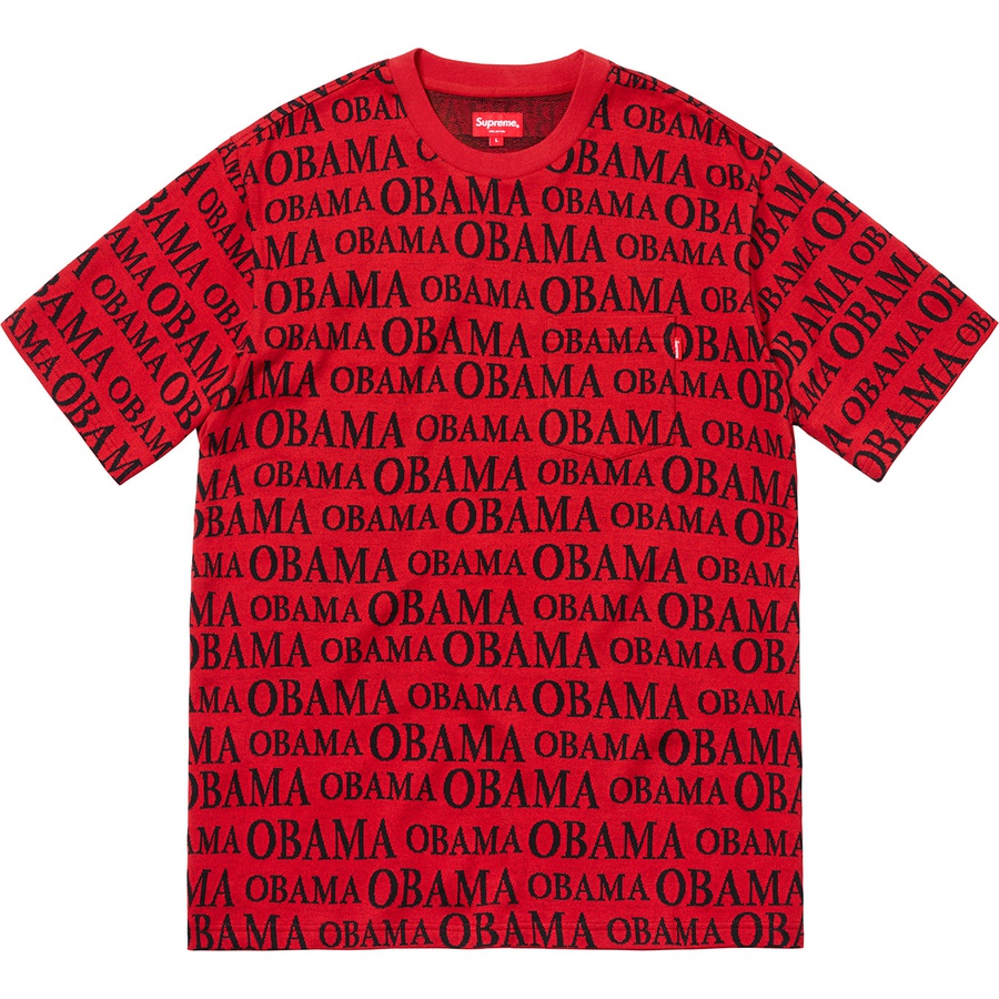 Buy Supreme Obama Jacquard Camiseta Manga Corta Roja