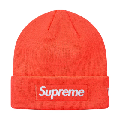 Supreme New Era Box Logo Beanie Bright Coral