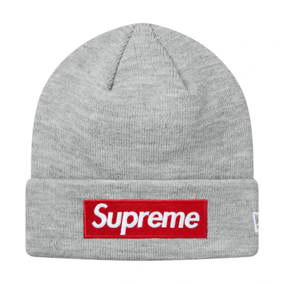 Supreme New Era Box Logo Beanie Ash Grey