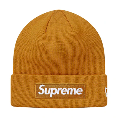 Supreme New Era Box Logo Beanie Mustard