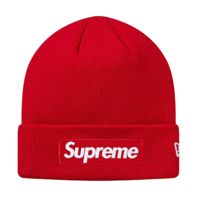 Supreme New Era Box Logo Beanie Red