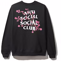 Anti Social Social Club Cherry Blossum Black Crewneck Anti Social Social Club Cherry Blossum Black Crewneck