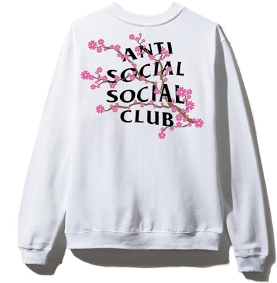 Anti Social Social Club Cherry Blossum White Crewneck Buy Anti Social Social Club Cherry Blossum White Crewneck